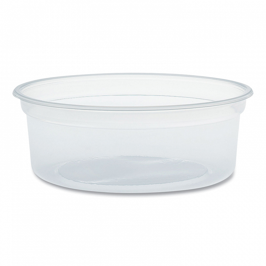 MicroGourmet Food Container, 8 oz, 4.1" Diameter x 1.14" h, Clear, Plastic, 500/Carton (MN80100)