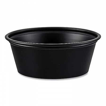 Portion Containers, 1.5 oz, Plastic, Black, 250/Bag, 10 Bags/Carton (P150BLK)