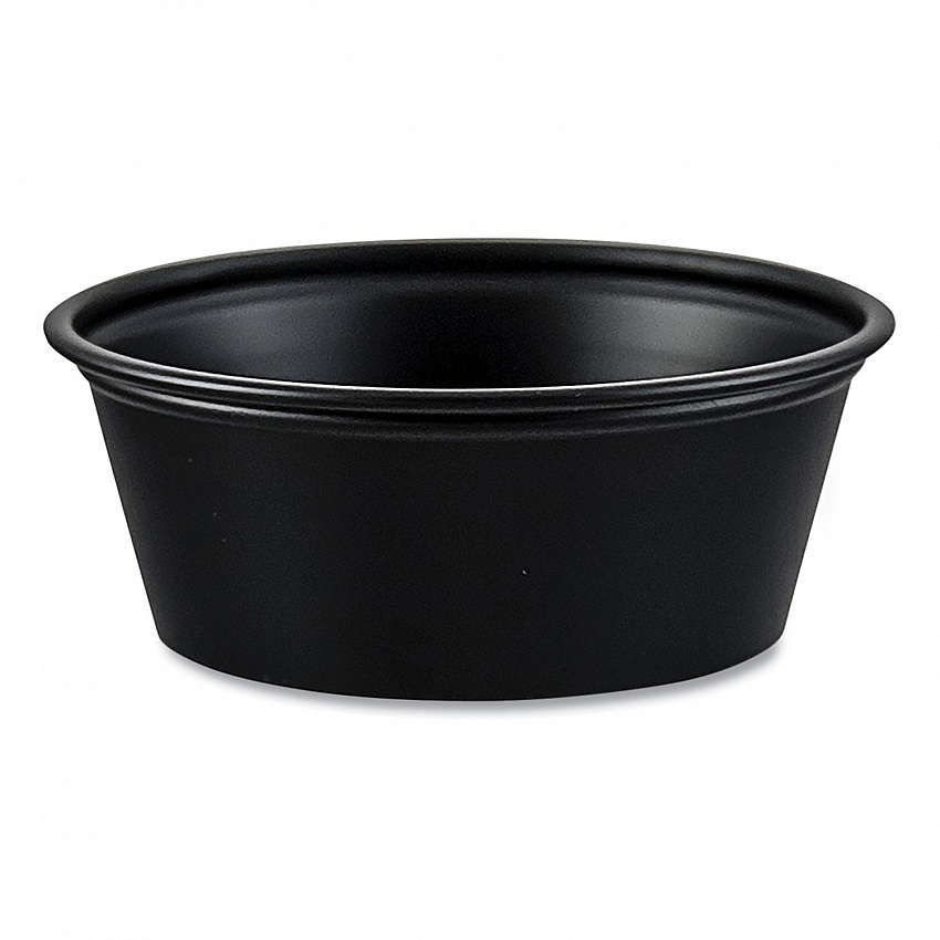 Portion Containers, 1.5 oz, Plastic, Black, 250/Bag, 10 Bags/Carton (P150BLK)