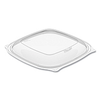 PresentaBowls Pro Clear Square Bowl Lids, Large Vented Square, 8.5 x 8.5 x 1, Clear, Plastic, 63/Bag, 4 Bags/Carton (PP2464BDL)