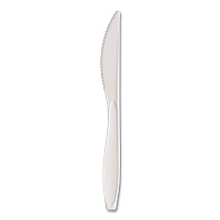 Reliance Mediumweight Cutlery, Standard Size, Knife, Plastic, White, 1,000/Carton (RSWK)