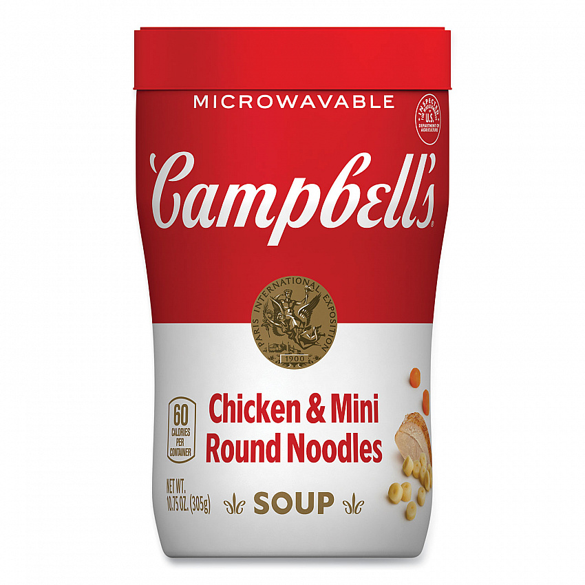 Soup On The Go Chicken with Mini Noodles, 10.75 oz Cup, 8/Carton (35100007)