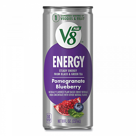 V8 Plus ENERGY, Pomegranate Blueberry, 8 oz Can, 24/Carton (35100014)