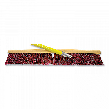 Poly Push Broom Kit, 24 x 60, Polypropylen Bristles, Metal Handle, Maroon/Yellow (20324KIT)