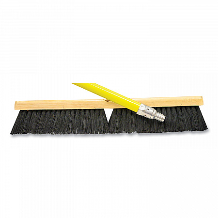 Tampico Push Broom Kit, 24 x 64, Tampico Bristles, Metal Handle, Black/Yellow (20224KIT)