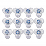 Urinal Screen with Non-Para Deodorizer Block, Green Apple Scent, Blue/White, 3.25 oz, 12/Box (NUS)