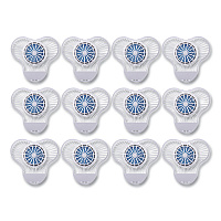 Urinal Screen with Non-Para Deodorizer Block, Green Apple Scent, Blue/White, 3.25 oz, 12/Box (NUS)