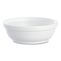 Insulated Foam Bowls, 6 oz, White, 50/Pack, 20 Packs/Carton (6B20)