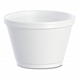 Foam Containers, 6 oz, White, 50/Bag, 20 Bags/Carton (6SJ12)