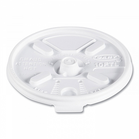 Lift n' Lock Plastic Hot Cup Lids, Fits 10 oz Hot Cups, White, 1,000/Carton (10FTL)