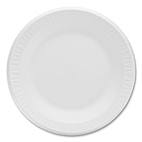 Concorde Foam Plate, 10.25" dia, White, 125/Pack, 4 Packs/Carton (10PWCR)