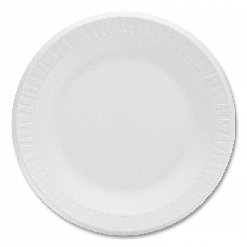 Concorde Foam Plate, 10.25" dia, White, 125/Pack, 4 Packs/Carton (10PWCR)