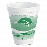 Horizon Hot/Cold Foam Drinking Cups, 12 oz, White/Green, 25/Bag, 40 Bags/Carton (12J16H)
