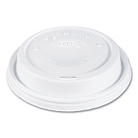 Cappuccino Dome Sipper Lids, Fits 12 oz to 24 oz Hot Cups, Plastic, White, 1,000/Carton (16EL)