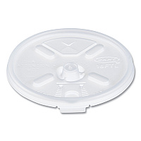 Lift n' Lock Plastic Hot Cup Lids With Straw Slot, Fits 12 oz to 24 oz Hot Cups, Plastic, Translucent, 100/Pack, 10 Packs/CT (16FTLS)