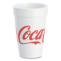 Coca-Cola Foam Cups, 16 oz, White/Red, 25/Bag, 40 Bags/Carton (16J16C)