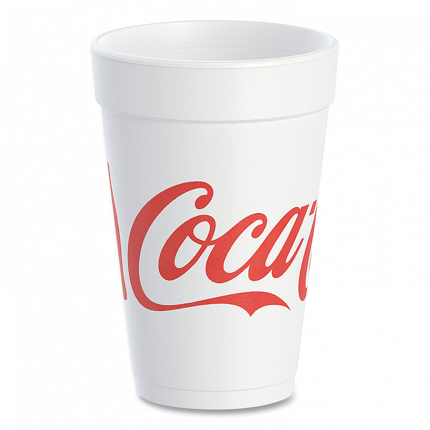 Coca-Cola Foam Cups, 16 oz, White/Red, 25/Bag, 40 Bags/Carton (16J16C)