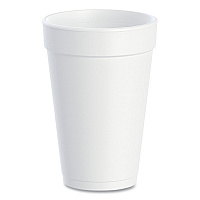 Foam Drink Cups, 16 oz, White, 20/Bag, 25 Bags/Carton (16J165)