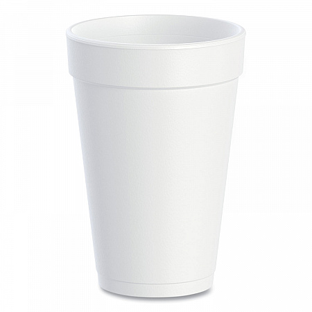 Foam Drink Cups, 16 oz, White, 20/Bag, 25 Bags/Carton (16J165)