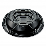 Optima Reclosable Lid, Fits 12 oz to 24 oz Hot Cups, Plastic, Black, 100/Pack, 10 Packs/Carton (16RCLBLK)
