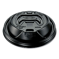 Optima Reclosable Lid, Fits 12 oz to 24 oz Hot Cups, Plastic, Black, 100/Pack, 10 Packs/Carton (16RCLBLK)