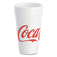 Coca-Cola Foam Cups, 20 oz, White/Red, 25/Bag, 20 Bags/Carton (20J16C)