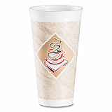 Cafe G Foam Hot/Cold Cups, 20 oz, Brown/Red/White, 20/Pack (20X16GPK)