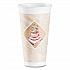 Cafe G Foam Hot/Cold Cups, 20 oz, Brown/Red/White, 20/Pack (20X16GPK)