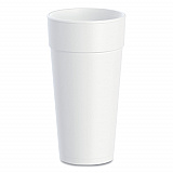 Foam Drink Cups, Hot/Cold, 24 oz, White, 25/Bag, 20 Bags/Carton (24J16)