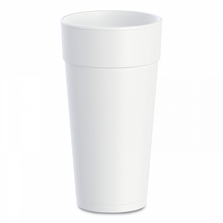 Foam Drink Cups, Hot/Cold, 24 oz, White, 25/Bag, 20 Bags/Carton (24J16)