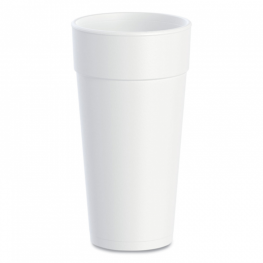 Foam Drink Cups, Hot/Cold, 24 oz, White, 25/Bag, 20 Bags/Carton (24J16)