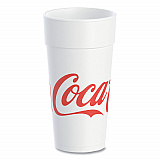 Coca-Cola Foam Cups, 24 oz, White/Red, 20/Bag, 25 Bags/Carton (24J16C)