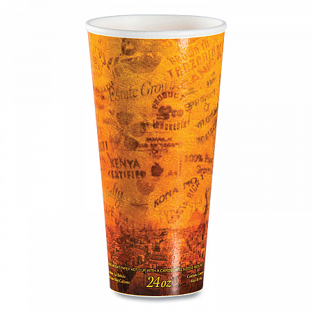 Fusion Escape Foam Hot/Cold Cups, 24 oz, Brown/Black, 500/Carton (24U16ESC)