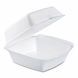 Foam Hinged Lid Containers, 6 x 5.78 x 3, White, 500/Carton (60HT1)