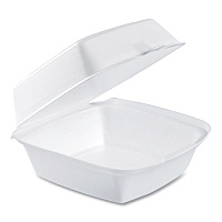 Foam Hinged Lid Containers, 6 x 5.78 x 3, White, 500/Carton (60HT1)
