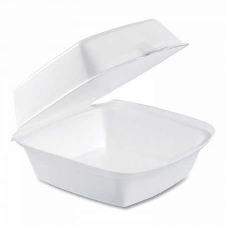 Foam Hinged Lid Containers, 6 x 5.78 x 3, White, 500/Carton (60HT1)