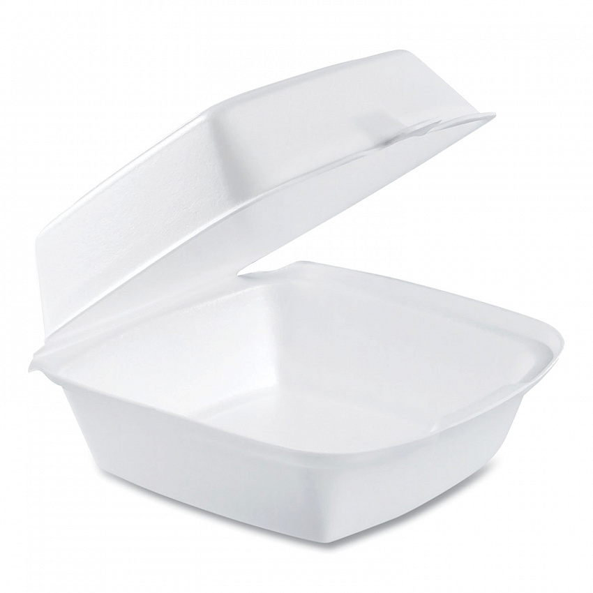 Foam Hinged Lid Containers, 6 x 5.78 x 3, White, 500/Carton (60HT1)