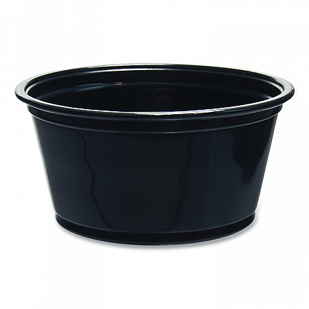 Conex Complements Portion/Medicine Cups, 2 oz, Plastic, Black, 125/Bag, 20 Bags/Carton (200PCBLK)