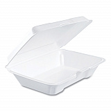 Foam Hinged Lid Containers, 6.4 x 9.3 x 2.6, White, 200/Carton (206HT1R)