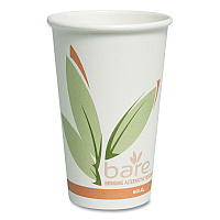 Bare Eco-Forward Recycled Content PCF Paper Hot Cups, ProPlanet Seal, 16 oz, Green/White/Beige, 1,000/Carton (316RC)