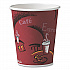 Paper Hot Drink Cups in Bistro Design, 10 oz, Maroon, 50/Pack (370SIPK)