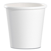 Single-Sided Poly Paper Hot Cups, 4 oz, White, 50 Bag, 20 Bags/Carton (374W2050)