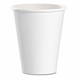 Single-Sided Poly Paper Hot Cups, 8 oz, White, 50/Bag, 20 Bags/Carton (378W2050)