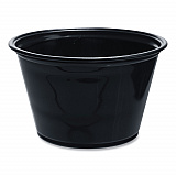 Conex Complements Portion/Medicine Cups, 4 oz, Plastic, Black, 125/Bag, 20 Bags/Carton (400PCBLK)