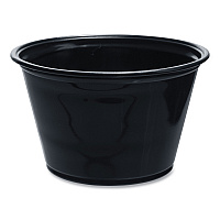 Conex Complements Portion/Medicine Cups, 4 oz, Plastic, Black, 125/Bag, 20 Bags/Carton (400PCBLK)