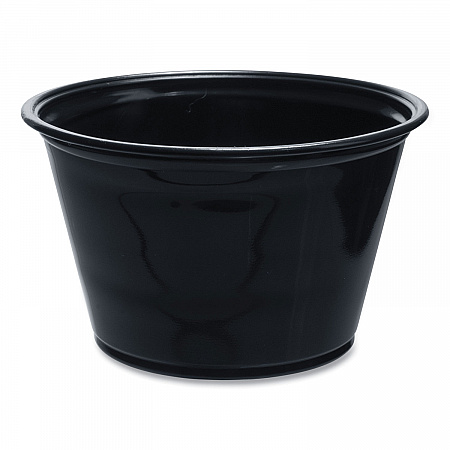 Conex Complements Portion/Medicine Cups, 4 oz, Plastic, Black, 125/Bag, 20 Bags/Carton (400PCBLK)