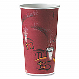 Single-Sided Poly Paper Hot Cups, 20 oz, Bistro Design, 600/Carton (420SI)