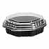 OctaView Hinged-Lid Hot Food Containers, 31 oz, 9.55 x 9.1 x 3, Black/Clear, Plastic, 100/Carton (809011PP94)