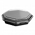 OctaView Hinged-Lid Cold Food Containers, 9.2 x 9.6 x 2, Black/Clear, Plastic, 100/Carton (864057AP94)