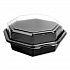 OctaView Hinged-Lid Cold Food Containers, 28 oz, 7.94 x 7.5 x 3.2, Black/Clear, Plastic, 100/Carton (865612PS94)